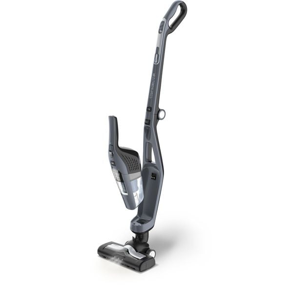 Aspirator vertical Rowenta Dual Force 2 in 1 RH6756WO, 48W, 21.6V, 0.6L, autonomie 45 min, perie de aspirare rotativa, Gri