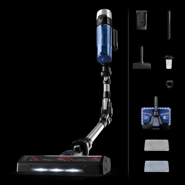Aspirator Vertical ROWENTA X-Force Flex 9.60 Aqua RH20C0WO, 0.4l, 18V, Autonomie Maxima 45 min, Albastru-Gri