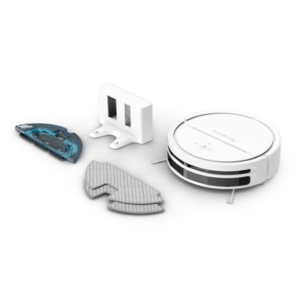 Aspirator robot Rowenta X-Plorer Serie 120 RR7877WH, 33W, autonomie 120min, 3 niveluri de putere, tehnologie laser, cameră pentru navigare, mapare permanentă, 2700 PA, sistem Aqua Force, alb