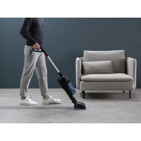 Aspirator vertical fără fir Rowenta X-COMBO GZ3038WO, 215 W, 2 in 1, Tehnologie Aerospin, autonomie 60 minute, timp de incarcare 4 ore, functie boost, recipient praf 0.55L , Negru/ albastru