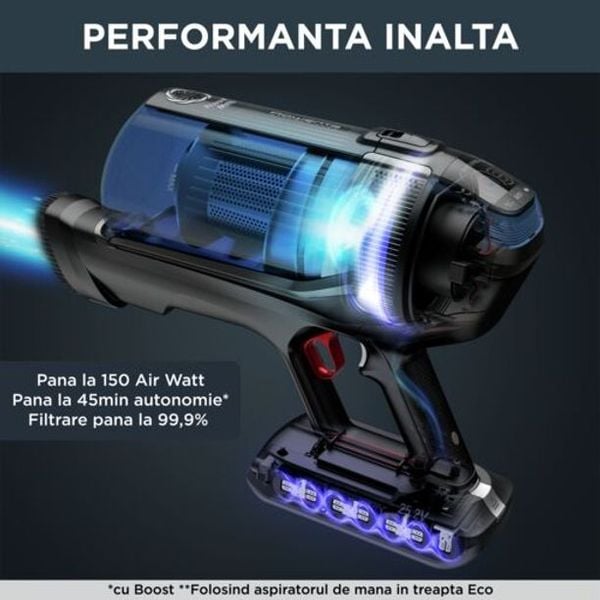 Pachet PROMO Aspirator vertical Rowenta X-Force Flex 12.60 Aqua RH98C0WO si Peria rotativă cu aer cald Rowenta Ultimate Experience CF9620F0