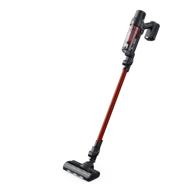 Aspirator vertical Rowenta X-Pert 7.60 RH6A73WO, 140 W, autonomie pana la 45 minute, perie cu iluminare LED, statie de incarcare cu suport accesorii, rosu & negru