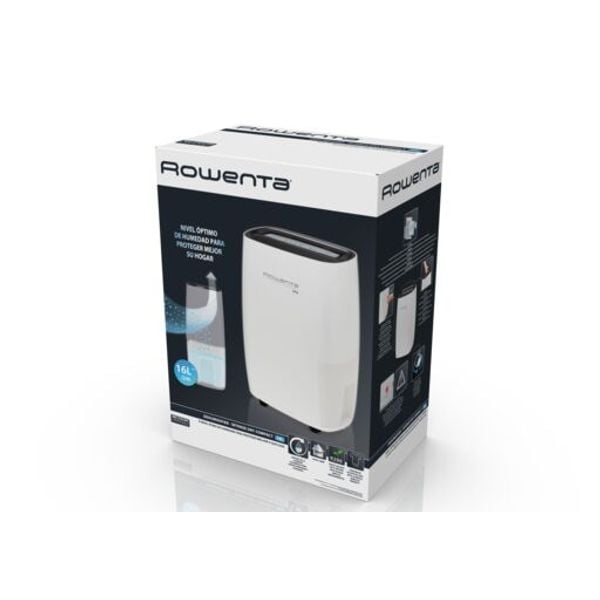 Dezumidificator Rowenta DH4236F0, 16 l/24 h, Rezervor 2.4 l, Intense Dry Compact, Higrometru, Linen Dry, Alb