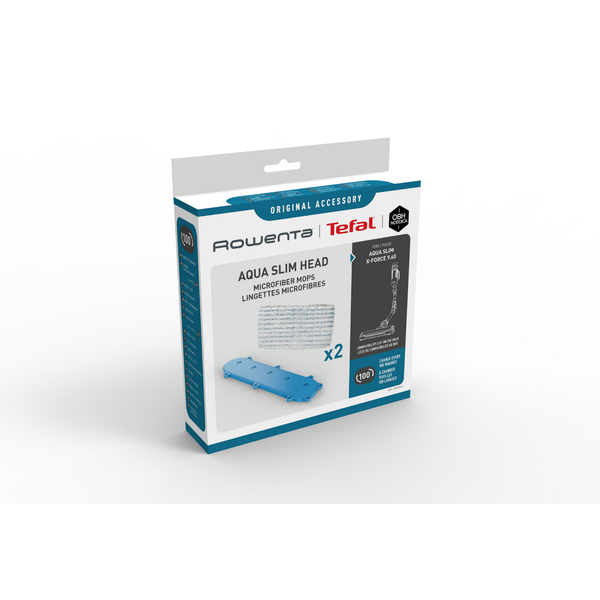 Kit 2 mopuri din microfibra Rowenta ZR009502, compatibile cu capul de aspirare Aqua Slim al aspiratorului vertical Rowenta X-Force Flex 9.60, seriile RH20xx