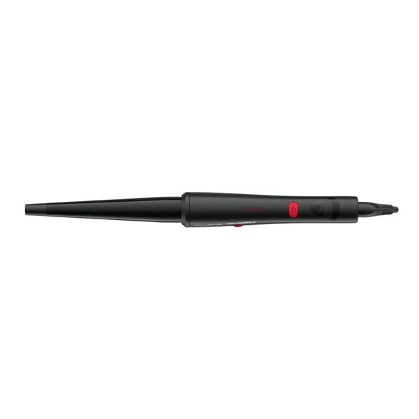 Ondulator de păr conic Rowenta Karl Lagerfeld CF324LF0, înveliș, Keratin & Glow, 120-200 °C, mănușă de protecție, negru&roșu