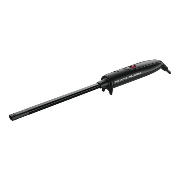 Ondulator de păr Rowenta Karl Lagerfeld Curls Forever CF311LF0, diametru 10mm, 180° C, învelis Keratin&Shine, încalzire rapidă, mănușă de protecție, cablul 1.8m, negru&roșu