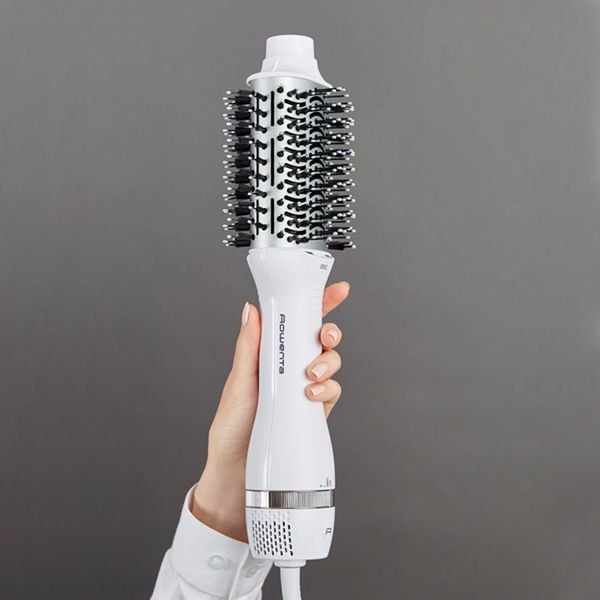 Peria cu aer cald Rowenta Volumizer CF6130F0, tehnologie 3D volume booster, perie ovala XL, 3 setări de temperatură si viteză, alb&argintiu Peria cu aer cald Rowenta Volumizer CF6130F0, tehnologie 3D volume booster, perie ovala XL, 3 setări de temperatură si viteză, alb&argintiu
