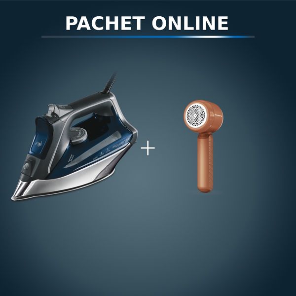 Pachet PROMO Fier de calcat cu abur Rowenta Pro Master DW8221D1 & Aparat pentru indepartarea scamelor Rowenta Easy Care JA8001E0