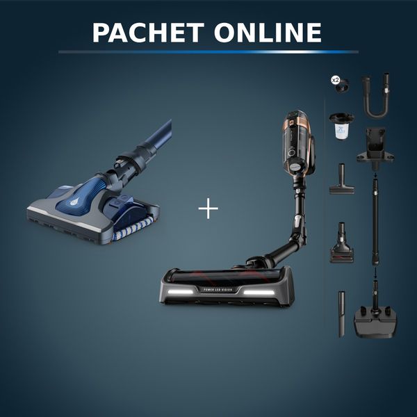 Pachet PROMO Aspirator vertical Rowenta X-Force Flex 15.60 RH99F1WO & Cap de aspirare Rowenta Aqua ZR009600