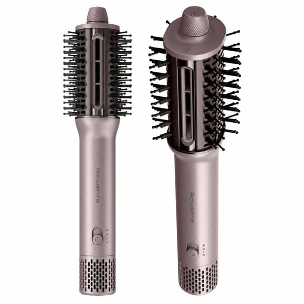 Perie cu aer cald Rowenta Air Brush 3D Nano UB9D30E0, 810 W, flux de aer 160 km/h, 3 trepte viteza si temperatura, tehnologie Air Switch, functie ionica, invelis ceramic, mod Care 55°C, design ultra-compact 340 g, roz