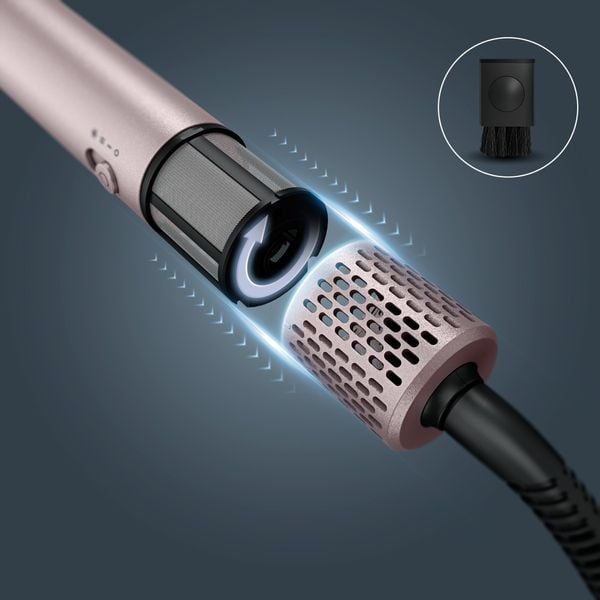 Perie cu aer cald Rowenta Air Brush 3D Nano UB9D30E0, 810 W, flux de aer 160 km/h, 3 trepte viteza si temperatura, tehnologie Air Switch, functie ionica, invelis ceramic, mod Care 55°C, design ultra-compact 340 g, roz