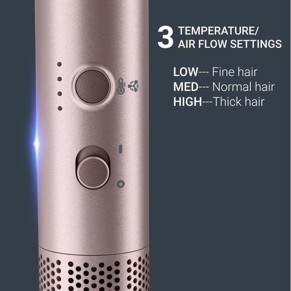 Perie cu aer cald Rowenta Ultimate Experience Air Nano UB9B20E0, 950 W, 3 trepte de viteza si temperatura, non-rotativa, generator de ioni, invelis ceramic, 2 perii, 1 capat uscare, geanta de transport, grilaj detasabil, varf rece, roz & negru