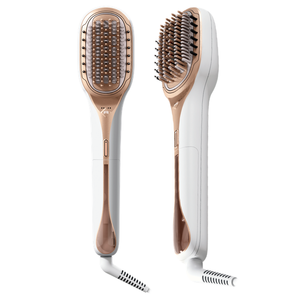 Perie de par reparatoare cu abur Rowenta Hair Therapist&trade; CF9920F0, 165 W, tehnologie Thermal Care, invelis Keratin, oprire automata, afisaj LED, alb