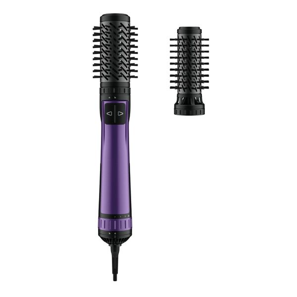 Perie rotativa cu aer cald Rowenta Brush Activ' CF9525F0, 1000W, 2 perii rotative, 2 trepte de temperatura si viteza, functie jet de aer rece, generator de ioni, invelis ceramic, negru & violet