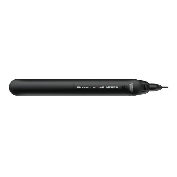 Placă de păr Rowenta EasyLiss Karl Lagerfeld SF161LF0, înveliș Ceramic Tourmaline, 200 °C, Funcția Straight & Curl, negru