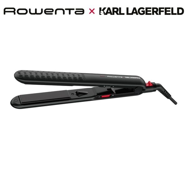 Placă de păr Rowenta Karl Lagerfeld Optiliss SF321LF0, Keratin & Glow, plăci flotante, încălzire rapidă, 230 grade, negru Placă de păr Rowenta Karl Lagerfeld Optiliss SF321LF0, Keratin & Glow, plăci flotante, încălzire rapidă, 230 grade, negru