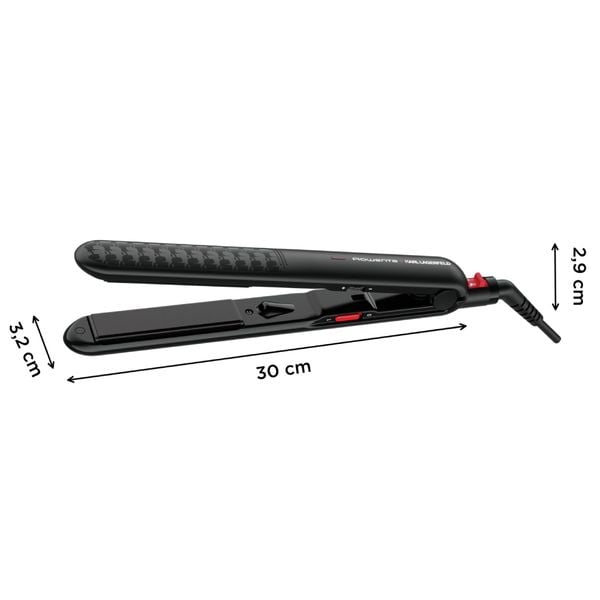 Placă de păr Rowenta Karl Lagerfeld Optiliss SF321LF0, Keratin & Glow, plăci flotante, încălzire rapidă, 230 grade, negru Placă de păr Rowenta Karl Lagerfeld Optiliss SF321LF0, Keratin & Glow, plăci flotante, încălzire rapidă, 230 grade, negru