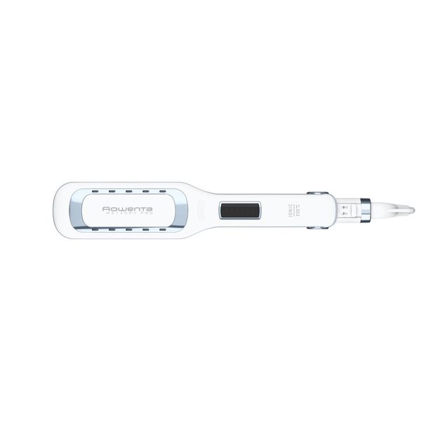 Placă de păr Rowenta Wet & Dry Pro SF5010F0, înveliș Nano Ceramic, generator de ioni, ecran LCD, 6 trepte de temperatură, alb&argintiu