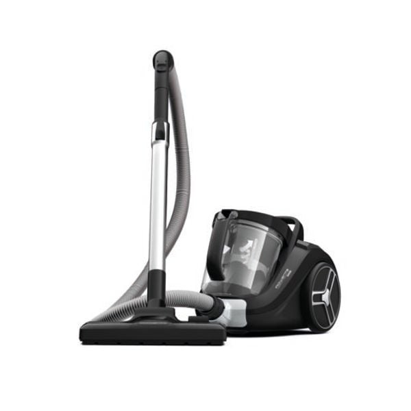 Aspirator fara sac Rowenta Compact Power XXL RO4855EA, 550W, tehnologie mono-ciclonica, capacitate rezervor 2.5L, cablu 6.2m, negru/gri