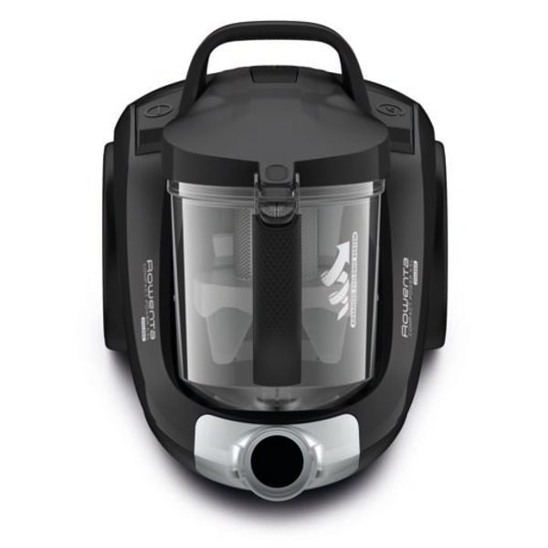 Aspirator fara sac Rowenta Compact Power XXL RO4855EA, 550W, tehnologie mono-ciclonica, capacitate rezervor 2.5L, cablu 6.2m, negru/gri