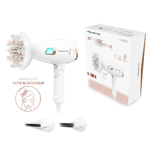 Uscator de par Ultimate Experience Scalp Care CV9240F0, 2200W, Active scalp revitalizer, functie Advanced Care, tehnologie Ionic Booster, alb