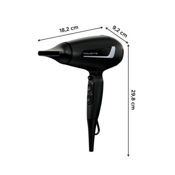 Uscator de par Rowenta PRO EXPERT CV8820F0, 2100 W, invelis Tourmaline, concentrator 6 mm, jet aer rece, 3 trepte temperatura, negru