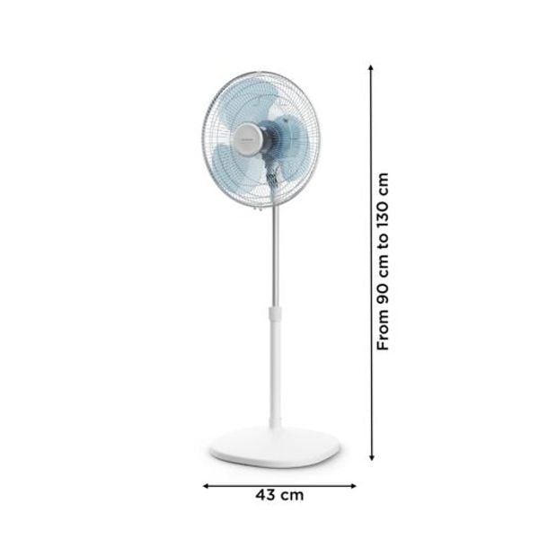Ventilator cu picior Essential+ VU4410F2, putere 45 W, 3 trepte de putere, design compact, consum redus de energie, , alb