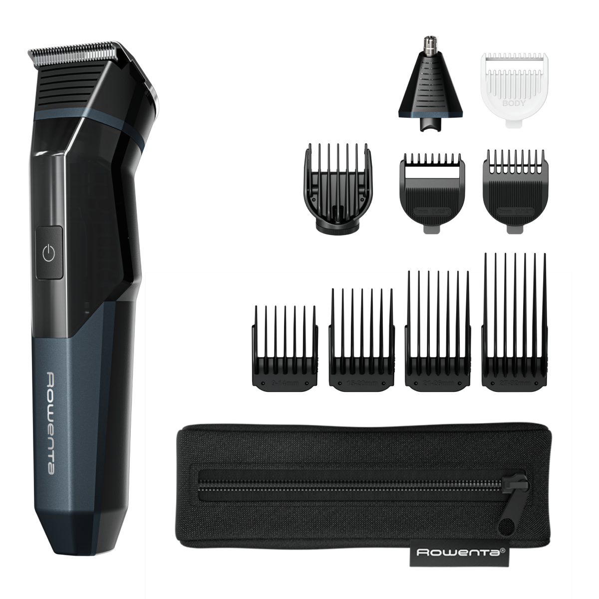 Aparat de tuns multifunctional Rowenta X Series 700 11 in 1 TN9610E0, 7500 RPM, autonomie 270 minute, lame din inox, 7 piepteni, tehnologie Wet & Dry,