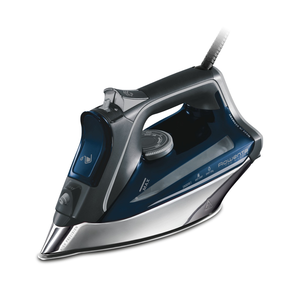 Fier de calcat cu abur Rowenta Pro Master DW8221D1, 2800 W, jet de abur 200 g/min, abur variabil 0-50 g/min, rezervor apa 310 ml, talpa Microsteam 400