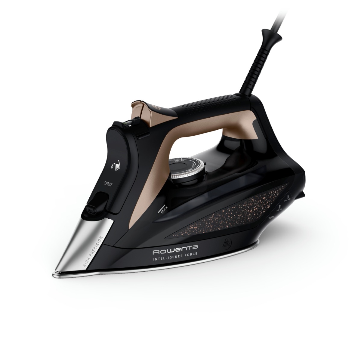 Fier de calcat cu abur Rowenta Eco Intelligence DW6341D1, 2500 W, jet de abur 190 g/min, abur variabil 0-45 g/min, rezervor apa 300 ml, talpa Microste