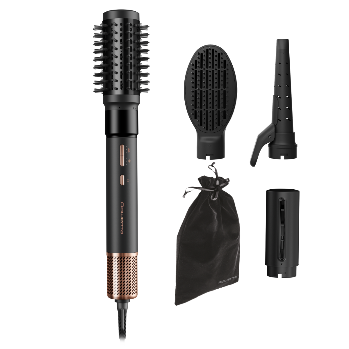 Perie multifunctionala cu aer cald Rowenta Air Shape UB9820E0, non-rotativa, invelis ceramic, generator de ioni, 3 trepte viteza/temperatura, concentr