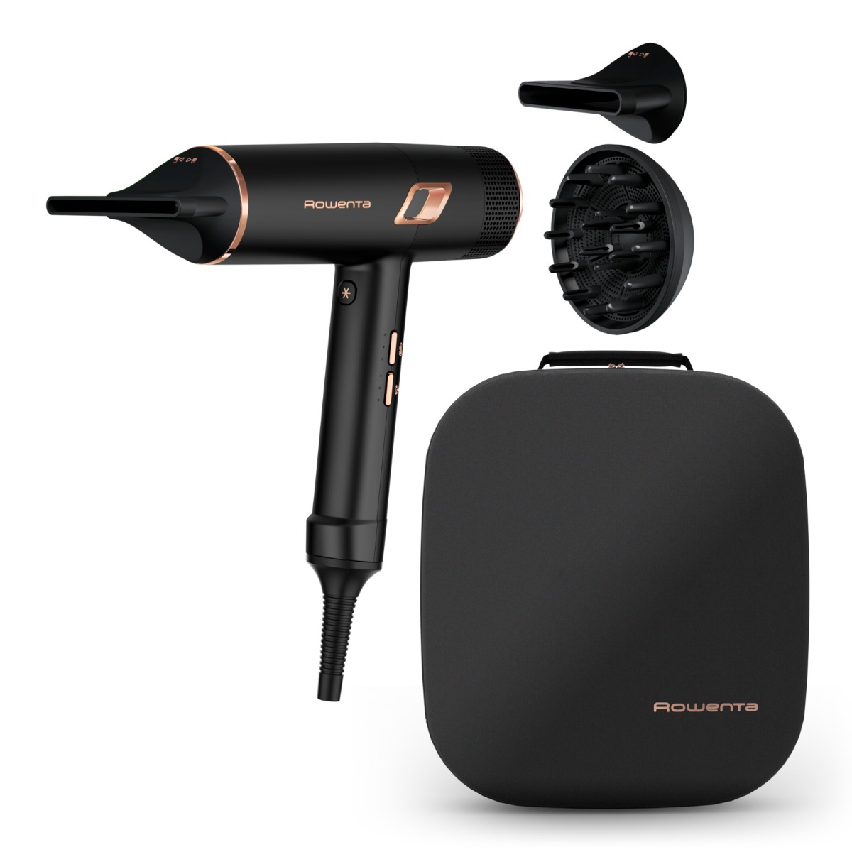 Uscator de par Rowenta Ultimate Experience Maestria CV9920F3, 2000 W, 3 trepte de viteza si temperatura, set complet de accesorii, jet de aer rece, ne
