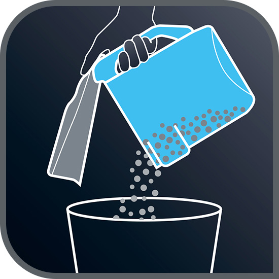 Recipient pentru praf ușor de curățat